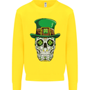 St Patricks Day of the Dead Sugar Skull Kids Sweatshirt Jumper Yellow