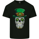 St Patricks Day of the Dead Sugar Skull Kids T-Shirt Childrens Black