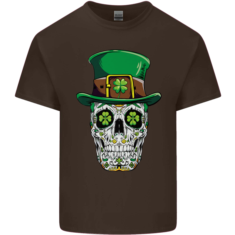 St Patricks Day of the Dead Sugar Skull Kids T-Shirt Childrens Chocolate