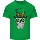 St Patricks Day of the Dead Sugar Skull Kids T-Shirt Childrens Irish Green