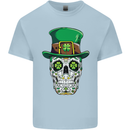 St Patricks Day of the Dead Sugar Skull Kids T-Shirt Childrens Light Blue