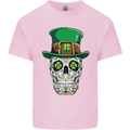 St Patricks Day of the Dead Sugar Skull Kids T-Shirt Childrens Light Pink