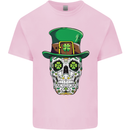 St Patricks Day of the Dead Sugar Skull Kids T-Shirt Childrens Light Pink