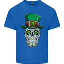 St Patricks Day of the Dead Sugar Skull Kids T-Shirt Childrens Royal Blue