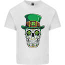 St Patricks Day of the Dead Sugar Skull Kids T-Shirt Childrens White
