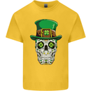 St Patricks Day of the Dead Sugar Skull Kids T-Shirt Childrens Yellow