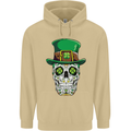 St Patricks Day of the Dead Sugar Skull Mens 80% Cotton Hoodie Sand