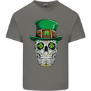 St Patricks Day of the Dead Sugar Skull Mens Cotton T-Shirt Tee Top Charcoal