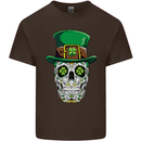 St Patricks Day of the Dead Sugar Skull Mens Cotton T-Shirt Tee Top Dark Chocolate