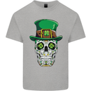 St Patricks Day of the Dead Sugar Skull Mens Cotton T-Shirt Tee Top Sports Grey