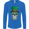 St Patricks Day of the Dead Sugar Skull Mens Long Sleeve T-Shirt Royal Blue