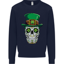 St Patricks Day of the Dead Sugar Skull Mens Sweatshirt Jumper Navy Blue
