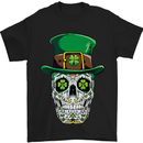 St Patricks Day of the Dead Sugar Skull Mens T-Shirt Cotton Gildan Black
