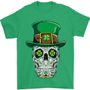 St Patricks Day of the Dead Sugar Skull Mens T-Shirt Cotton Gildan Irish Green