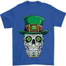St Patricks Day of the Dead Sugar Skull Mens T-Shirt Cotton Gildan Royal Blue