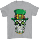 St Patricks Day of the Dead Sugar Skull Mens T-Shirt Cotton Gildan Sports Grey
