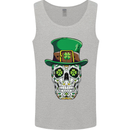 St Patricks Day of the Dead Sugar Skull Mens Vest Tank Top Sports Grey