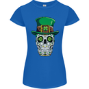 St Patricks Day of the Dead Sugar Skull Womens Petite Cut T-Shirt Royal Blue
