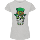 St Patricks Day of the Dead Sugar Skull Womens Petite Cut T-Shirt Sports Grey