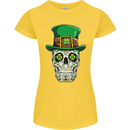 St Patricks Day of the Dead Sugar Skull Womens Petite Cut T-Shirt Yellow