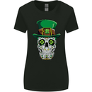 St Patricks Day of the Dead Sugar Skull Womens Wider Cut T-Shirt Black