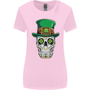 St Patricks Day of the Dead Sugar Skull Womens Wider Cut T-Shirt Light Pink