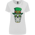St Patricks Day of the Dead Sugar Skull Womens Wider Cut T-Shirt White