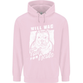 Staffordshire Terrier Wag For Treats Funny Childrens Kids Hoodie Light Pink