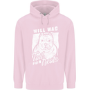 Staffordshire Terrier Wag For Treats Funny Childrens Kids Hoodie Light Pink