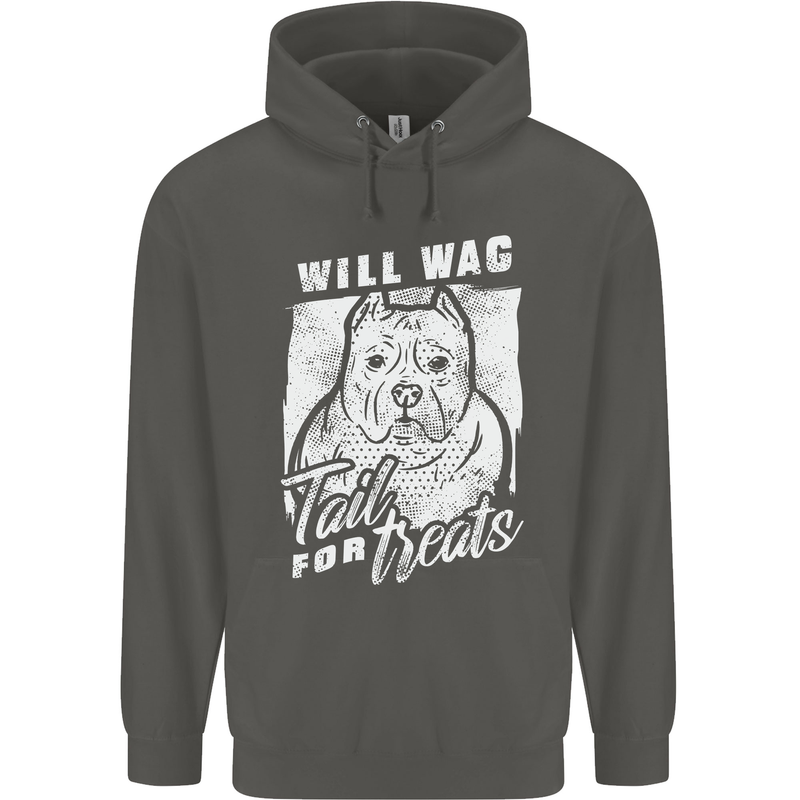 Staffordshire Terrier Wag For Treats Funny Childrens Kids Hoodie Storm Grey
