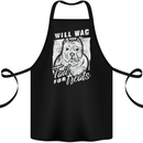 Staffordshire Terrier Wag For Treats Funny Cotton Apron 100% Organic Black