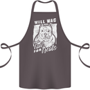 Staffordshire Terrier Wag For Treats Funny Cotton Apron 100% Organic Dark Grey