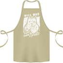 Staffordshire Terrier Wag For Treats Funny Cotton Apron 100% Organic Khaki
