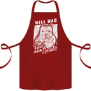 Staffordshire Terrier Wag For Treats Funny Cotton Apron 100% Organic Maroon