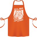 Staffordshire Terrier Wag For Treats Funny Cotton Apron 100% Organic Orange