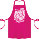 Staffordshire Terrier Wag For Treats Funny Cotton Apron 100% Organic Pink
