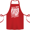 Staffordshire Terrier Wag For Treats Funny Cotton Apron 100% Organic Red