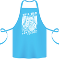 Staffordshire Terrier Wag For Treats Funny Cotton Apron 100% Organic Turquoise