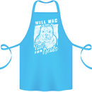 Staffordshire Terrier Wag For Treats Funny Cotton Apron 100% Organic Turquoise