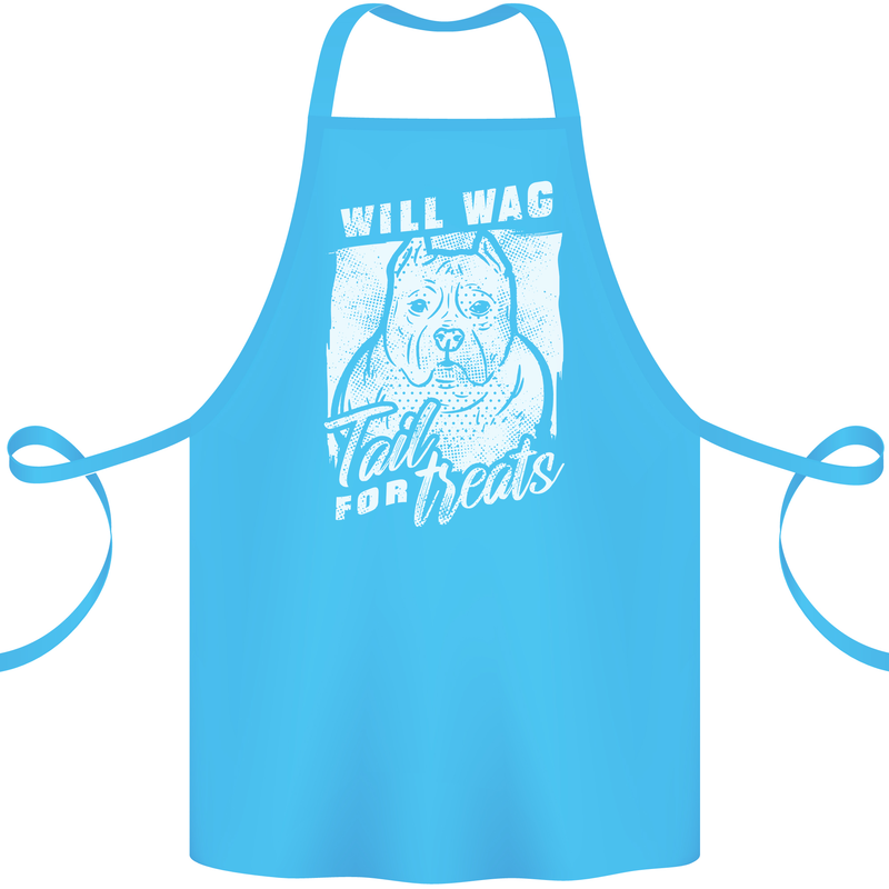 Staffordshire Terrier Wag For Treats Funny Cotton Apron 100% Organic Turquoise