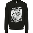 Staffordshire Terrier Wag For Treats Funny Kids Sweatshirt Jumper Black