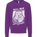 Staffordshire Terrier Wag For Treats Funny Kids Sweatshirt Jumper Purple