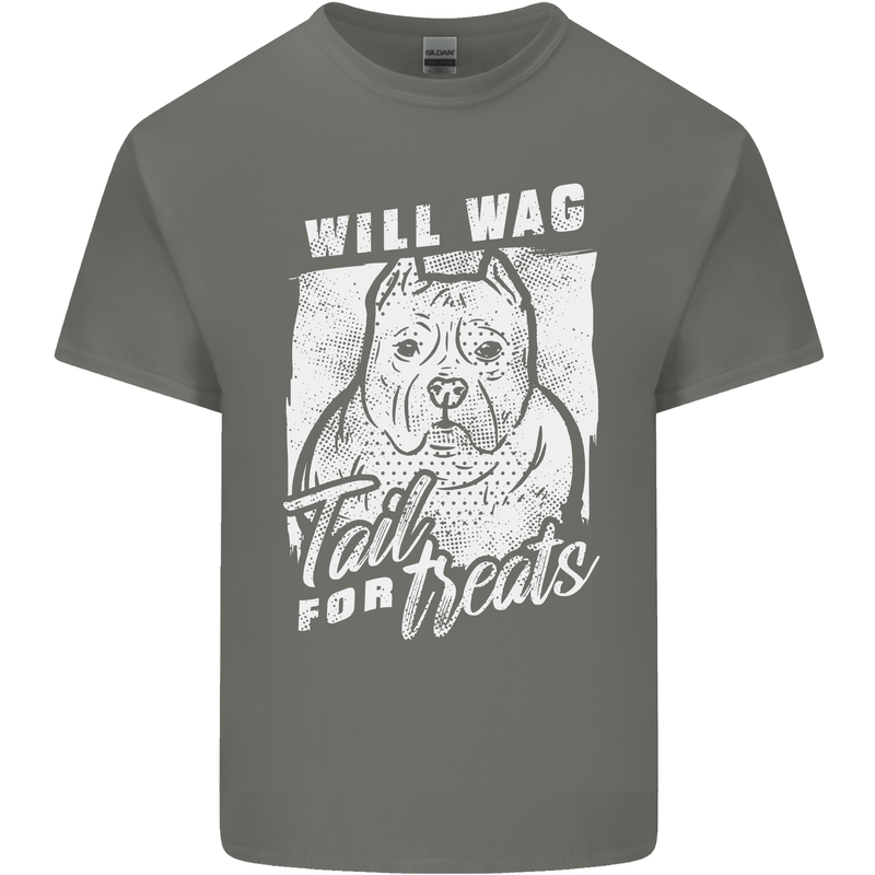 Staffordshire Terrier Wag For Treats Funny Kids T-Shirt Childrens Charcoal