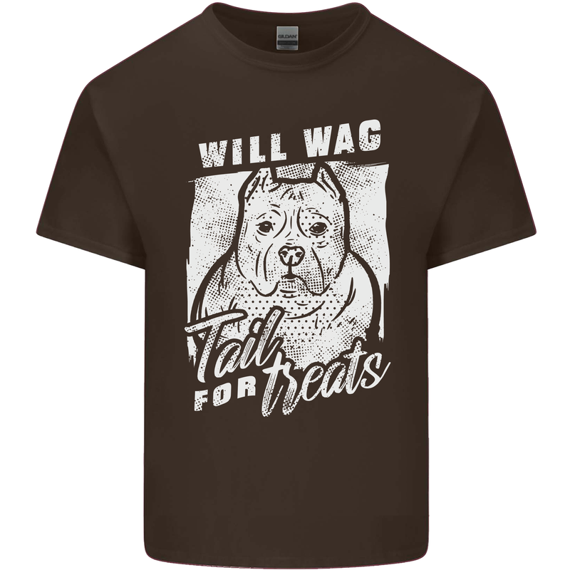Staffordshire Terrier Wag For Treats Funny Kids T-Shirt Childrens Chocolate