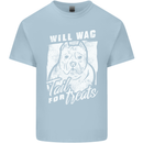 Staffordshire Terrier Wag For Treats Funny Kids T-Shirt Childrens Light Blue