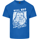 Staffordshire Terrier Wag For Treats Funny Kids T-Shirt Childrens Royal Blue