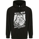 Staffordshire Terrier Wag For Treats Funny Mens 80% Cotton Hoodie Black