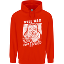 Staffordshire Terrier Wag For Treats Funny Mens 80% Cotton Hoodie Bright Red