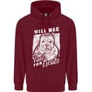 Staffordshire Terrier Wag For Treats Funny Mens 80% Cotton Hoodie Maroon