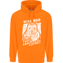 Staffordshire Terrier Wag For Treats Funny Mens 80% Cotton Hoodie Orange